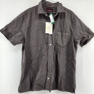 Alesbury Men's Grey Large Textured Short Sleeve Work Shirt NWT